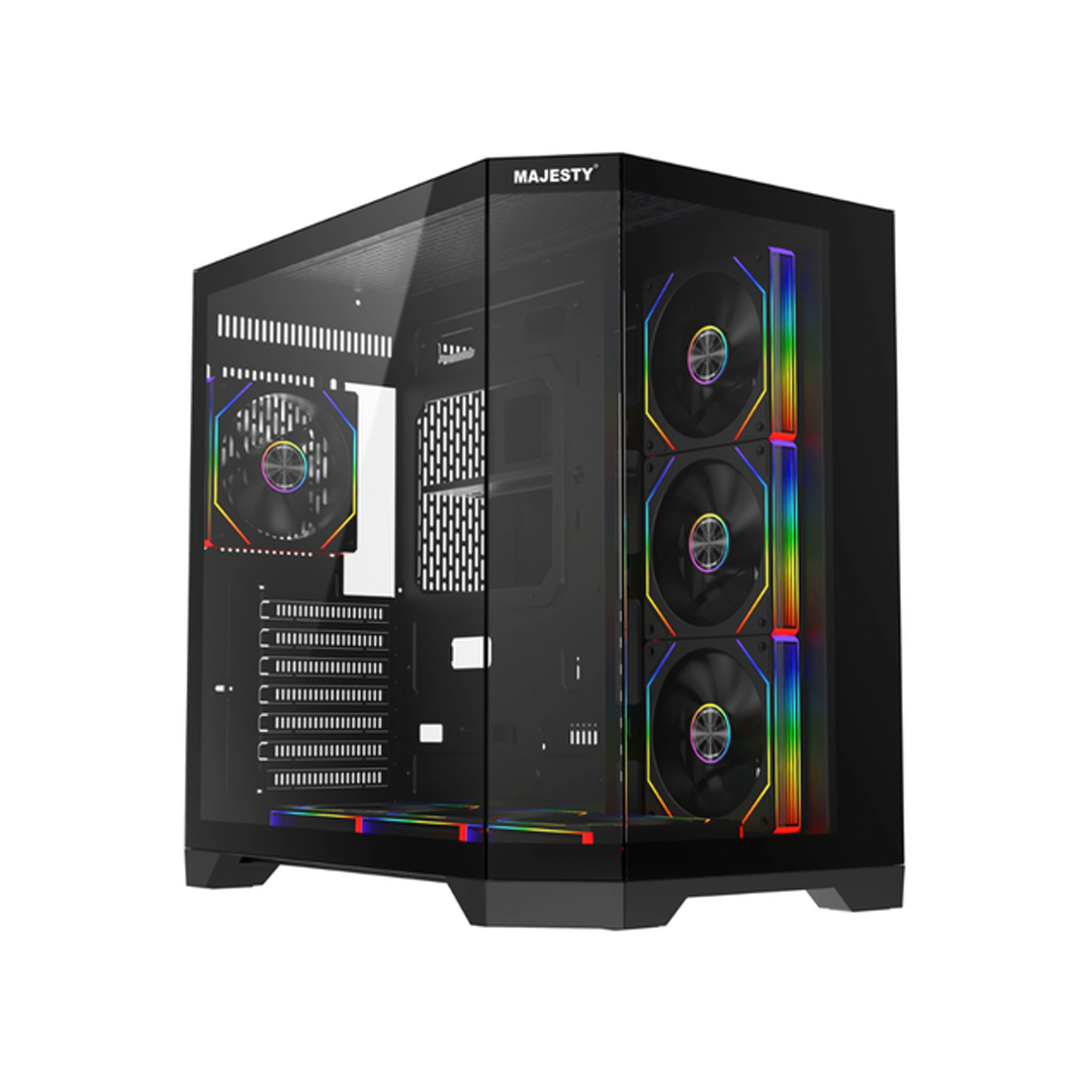 صندوق كمبيوتر Majesty Mavera Pro Mid Tower - 7 FANS- ARGB باللون الأسود - Z.1771706333163096