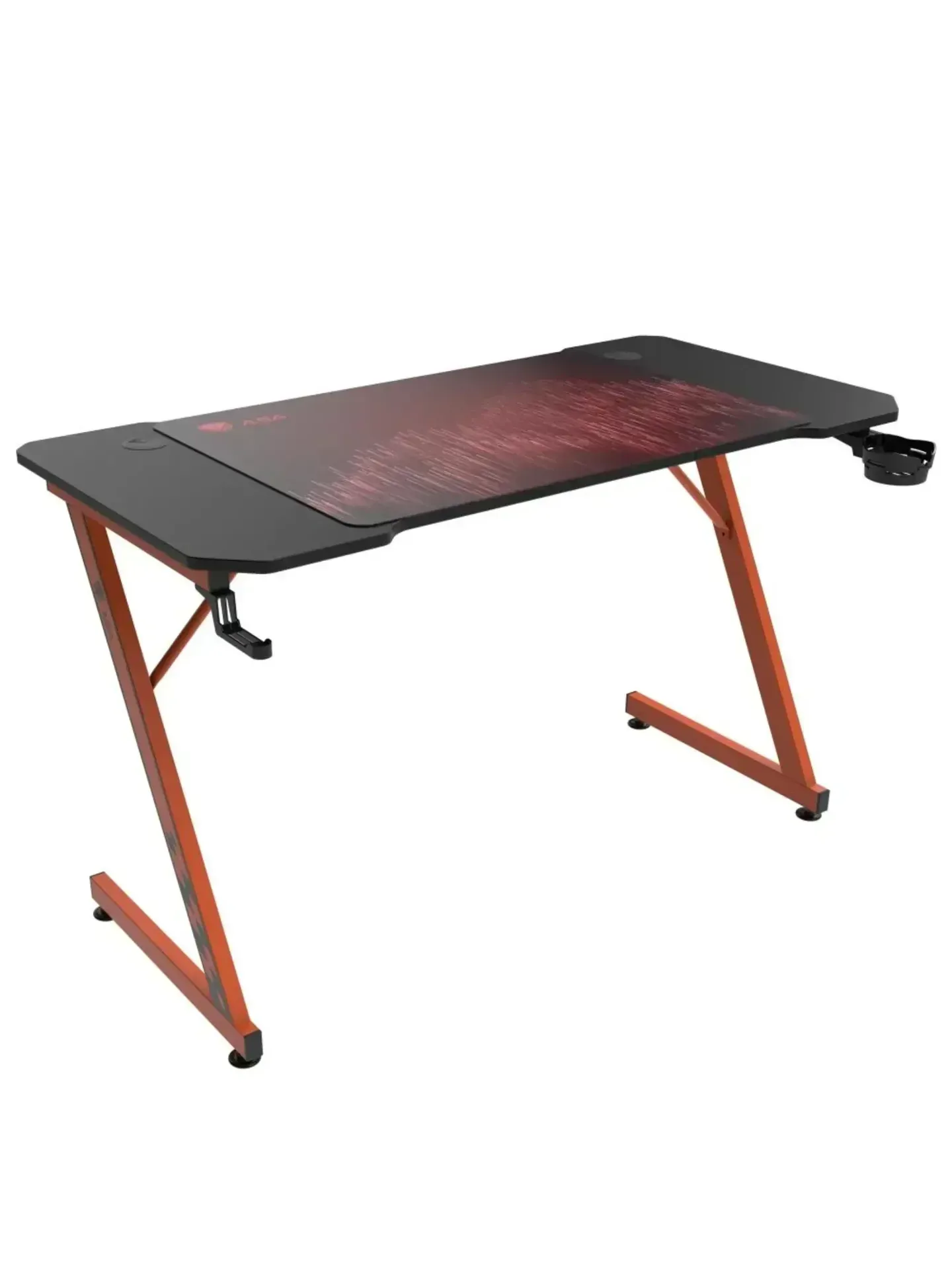طاولة قيمنق ASA Z-Design - أسود وبرتقالي مع ماوس باد هدية -Z.17754083809141402